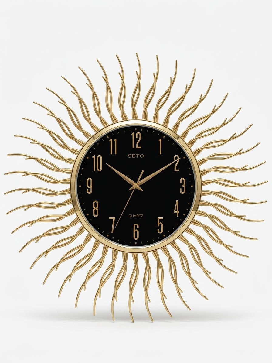 SETO Luxury Sunburst Wall Clock